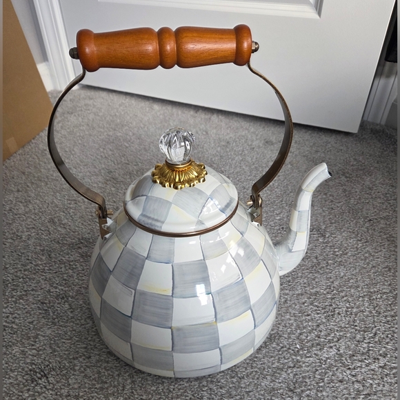 Mackenzie Childs Sterling Check 3 Quart Tea Kettle - Picture 3 of 12